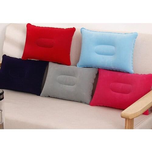 Convenient Ultralight Inflatable PVC Nylon Air Pillow Sleep Cushion Bedroom Travel Hiking Beach Car Plane Head Rest Pillow