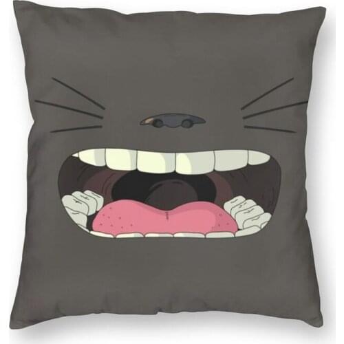 My Neighbor Totoro Anime Manga Cushion Covers Sofa Living Room Hayao Miyazaki Square Throw Pillow Case 40x40 Coussin Chaise