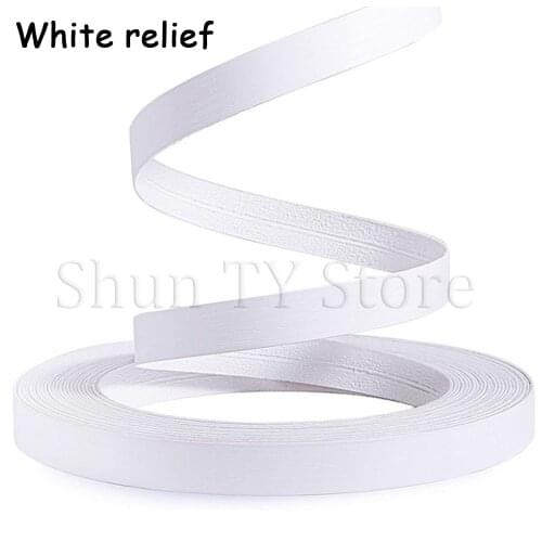 Wood Veneer Edge Banding, Preglued Flexible Wood Tape Iron on with Hot Melt for Cabinet Furniture Restoration（White relief