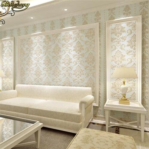 Beibehang European style wallpaper non - woven living room bedroom TV background wall AB version with 3D stereo vertical bar
