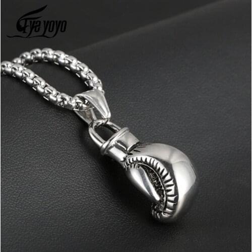 Mini Boxing Glove Necklace Chain Pair Boxing Glove Pendant Necklaces For Men Boys Charm Fashion Sport Fitness Jewelry