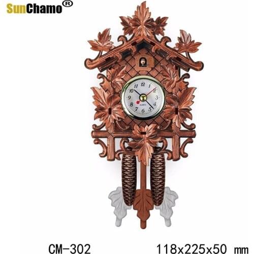 Custom Cuckoo Clock Wooden European Living Room Retro-antique Clock DIY Medium Clock Vintage Home Decorative Bird Wall Clock