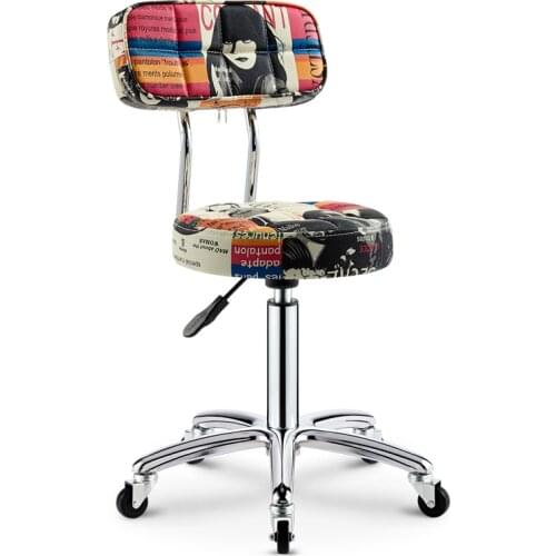 Adjustable Hairdressing Salon Chair Barber Shop Stool Rotating Lifting Pulley Beauty Stool Work Bench Makeup Hair Nail Stool
