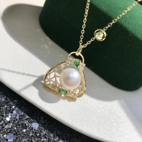 Bridal DIY Mount 925 Sterling Silver Pendant Base Settings Mountings Findings Parts for Pearl Crystal Jade Agate 5pcs/lot