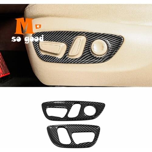 Carbon For Toyota Highlander Kluger 2021 2022 interior Accessories Car seat adjustment switch button frame decor sticker Cover
