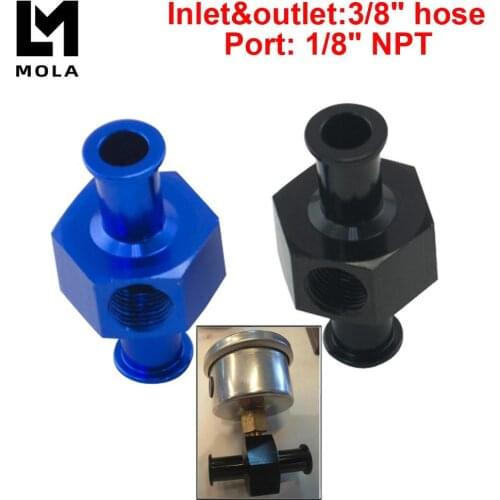 FUEL NITROUS PRESSURE GAUGE T UNIVERSAL ADAPTER 3/8\" HOSE WITH 1/8\" NPT TEE PORT SL4050-06-011