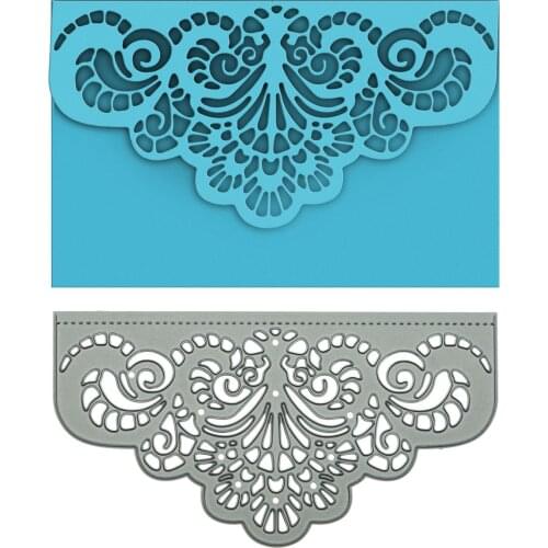 Vintage European Pattern Envelope Cover Cutting Dies For Scrapbooking Handmade Invitation Card Surface Border Cutter