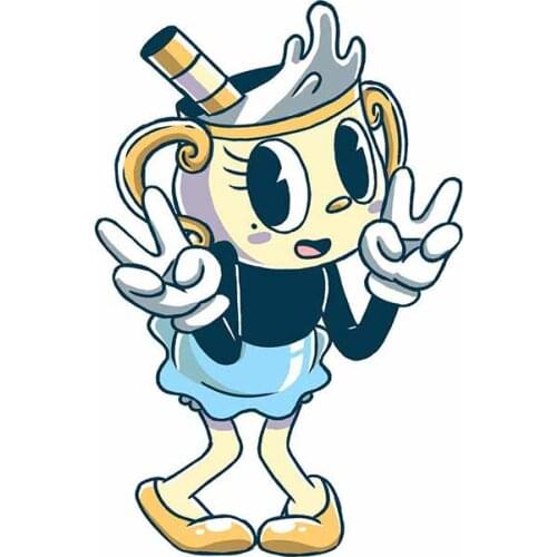 EARLFAMILY 13cm x 8.7cm for Cuphead Car Stickers Vinyl Scratch-Proof Waterproof Car Door Windshield SUV VAN Decal Graphics