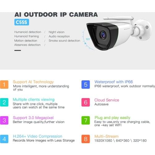 Vstarcam Mini IP Camera 2MP 1080P Outdoor Wifi Surveillance Security Camera Motion Alarm IP66 Waterproof IR CCTV Camera 1296P