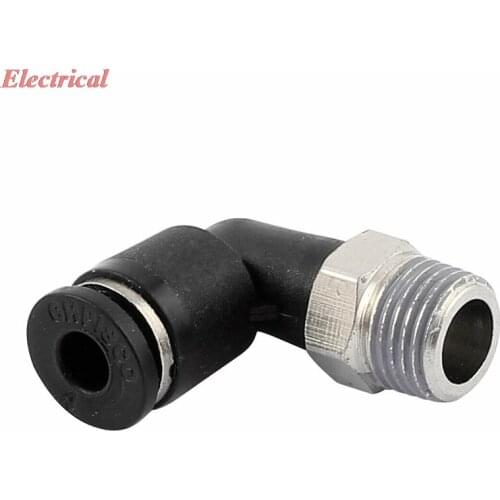 1pc 1/8" Male Thread to 4mm Push in Tube L-Shaped Elbow Air Pneumatic Quick Fitting