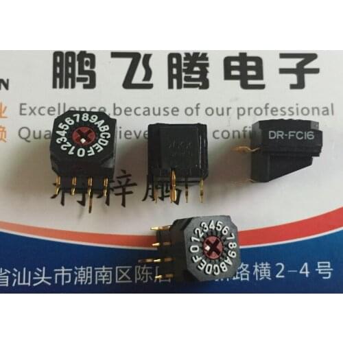 1PCS Original Japanese NKK DR-FC16H 0-F/16-bit rotary dial coding switch side adjustment reverse code 4:1