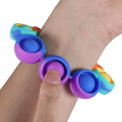 1PC Reliver Stress Toys Rainbow Bracelet Push It Bubble Antistress Toys Adult Children Sensory Toy To Relieve Autism Fidget