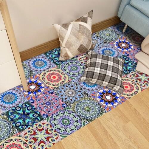 10pcs Mandala Style Matte Surface Wall Sticker Non-slip Tile Decoration Film For Tiles /Ground in Kitchen Wardrobe PVC Art Mural