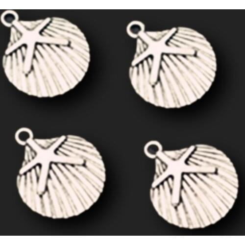 10pcs Antique Silver Color Deep Sea Shell Charm Alloy Pendant Fashion Earrings Bracelets DIY Metal Jewellery Findings A932