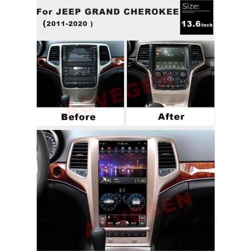 13.6'' Tesla Vertical Screen Android Navigation Radio Car DVD Player For JEEP GRAND CHEROKEE 2011-2020 Auto Video Stereo