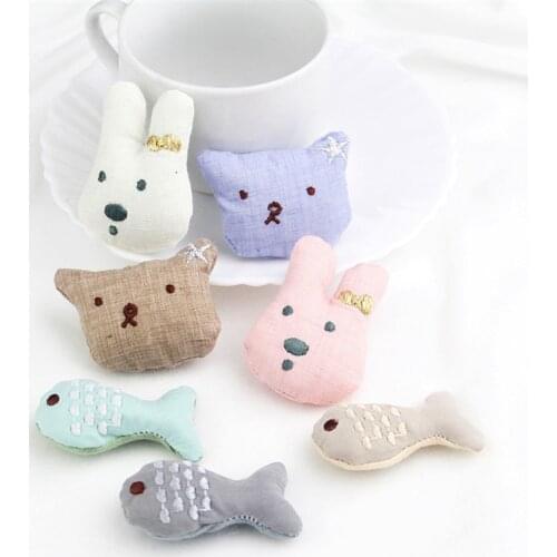 14Pcs/lot cartoon Rabbit doll hair clip accessories, fabric fish padded for shoes clothing accessories