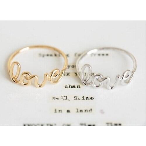 30 pce/lot Fashion " Love " Ring Finger Ring English word letter style ring curlicue letter romantic classic ring