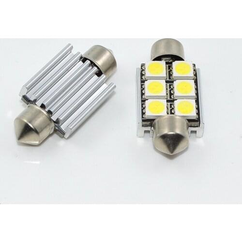 5pcs 36mm C5W C10W CANBUS NO Error Festoon 6 led Car Licence Plate Light Auto housing Interior Dome lamps Reading Lights