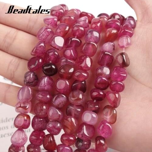 8mm Agate Rose Red Irregular Stone Beads Natural Stone Loose Stone Beads For Jewelry Making DIY Making Bracelet Beeadtales