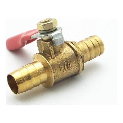 8mm Hose Barbed x 8mm Hose Barbed Two Way Brass Ball Valve For Oil Water Air