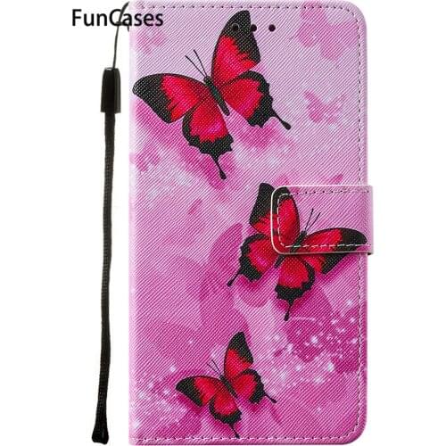 Purple Butterfly PU Leather Flip Book Phone Pouch Case For estojo Samsung A11 sFor Samsung Galaxy funda M11 Ajax Covers Cover
