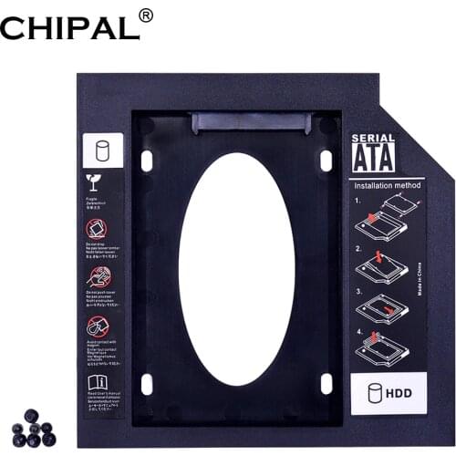 CHIPAL Universal 2nd HDD Caddy 9.5mm SATA 3.0 for 2.5'' 2TB 9MM 7MM SSD Hard Drive Case Enclosure For Laptop DVD-ROM Optibay ODD