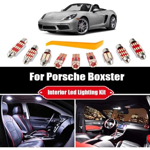 For 1996-2016 Porsche Boxster GTS S 986 987 981 Vehicle LED Interior Map Dome Light Kit License Plate Lamp Canbus Car Lighting