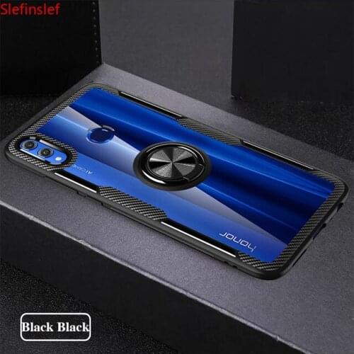 For Honor 8x Case Magnetic Car Holder Finger Ring Cover Case For Honor 20 Pro 8x Max Play 8s 10 Lite 20i V20 Transparent Case