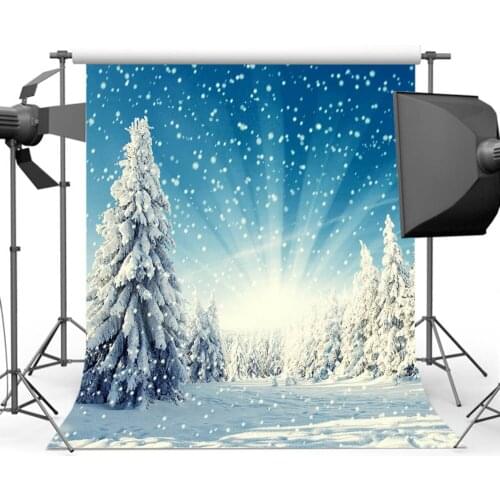 Mehofoto Snow Forest Background for Photography Winter Backdrop for Party Computer Printed CM-6425