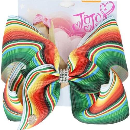 HOT SALE 8'' Large Hair Bows Boutique Printed Hair Clips For Kids Girls Colorful Bowknot Children Hair Accessories 12pcs