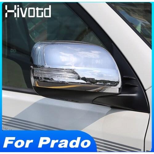 Hivotd Rearview Mirror Cover Cap Exterior Car Styling Accessories Carbon Decoration Parts For Land Cruiser Prado 150 2016-2020