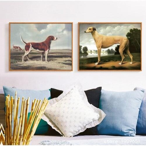 Cotton no frame cartoon animal dogs landscape canvas printings oil painting printed on cotton home wall art decoration pictures