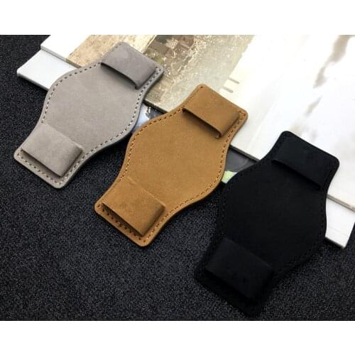 For 22mm buckle size Crazy horse leather bottom cover for watchband watch band for Hublot strap for Big bang belt Fusion Logo