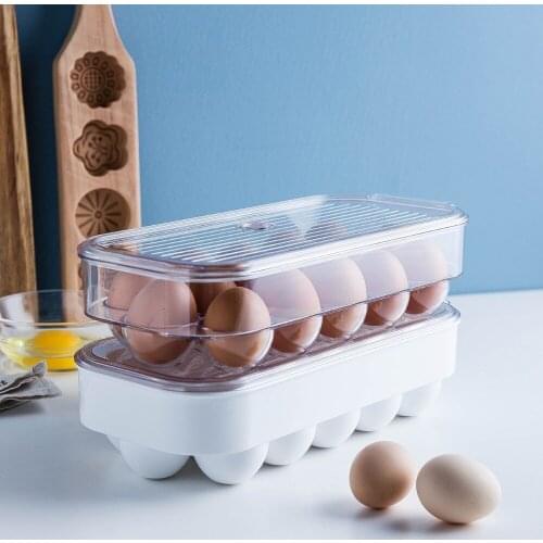 Creative PET Egg Storage Box Large Capacity Egg Container Basket Tight Lock Space Saving Kitchen Organizer Tools Home Supplier
