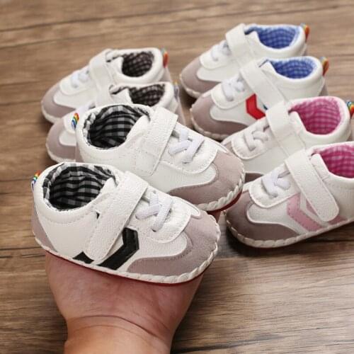 2020 Baby Shoes for Newborn Baby Boys Girls Rubber Bottom First Walkers Kids Toddlers Soft Sole PU Sneakers for 0-18M