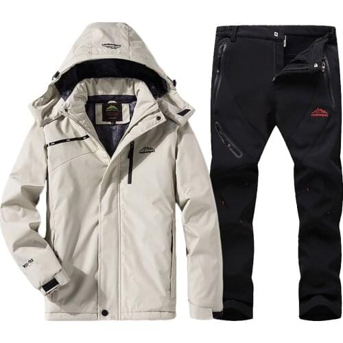 Ski Suit Men Winter Warm Windproof Waterproof Outdoor Sports Snow Jackets and Pants Male Plus Snowboard Fleece Coat Brand