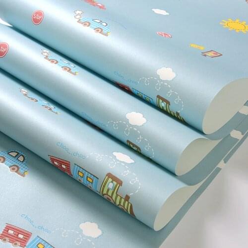 Beibehang Cartoon car wall stickers self-adhesive wallpaper modern minimalist wallpaper wall papers home decor children room