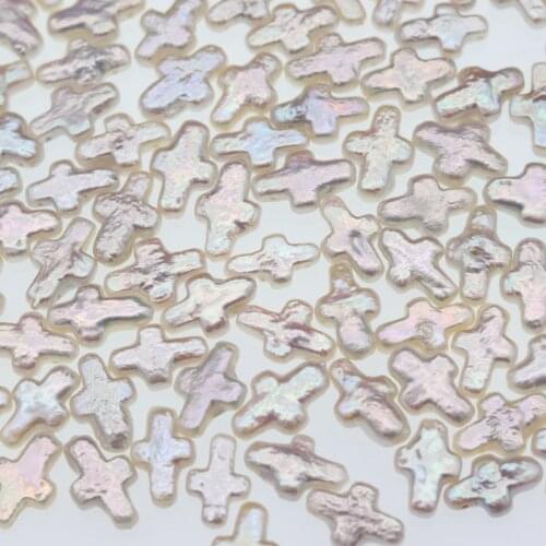 Natural Freshwater Pearl Small Cross Loose Beads Special-shaped Pearls for DIY Jewelry Fashion Necklace Earrings Accessories