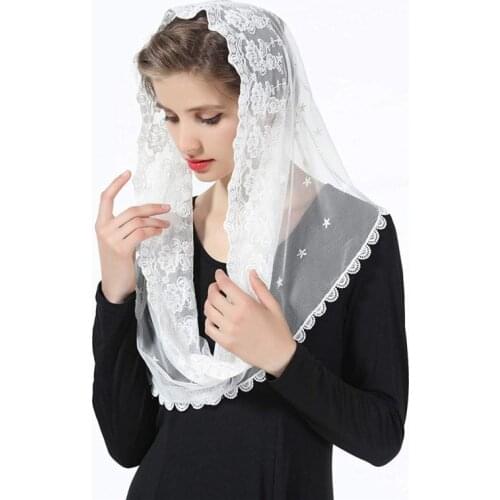 NEW 1PC New Fashion Female Ladies Veil Tassel Shawls and Scarves Autumn Catholic Mantilla Church Women Scarf Fashion Women Scarf