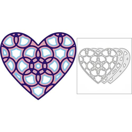 New 2021 Layered Circle Ring Hearts Metal Cutting Dies for DIY Scrapbooking and Card Making Decorative Embossing Craft No Stamps
