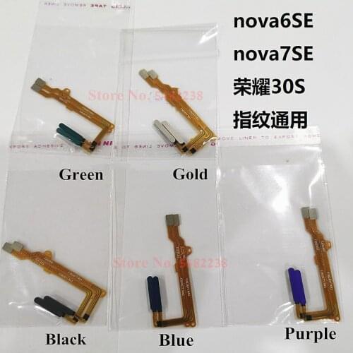 Original Fingerprint Sensor Connector For Huawei Honor 30S CDY-AN90 Fingerprint Scanner Sensor unlock Home button Flex cable