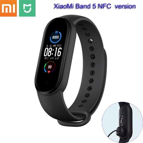 Original Xiaomi band 5 NFC version multi-function NFC/ 14 days long battery life / magnetic charging / 11 sports mode watches
