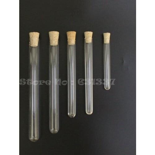 Plastic Test Tube With Cork Stopper 15x150mm Clear, Grade Cork , Pack 50 Wedding Tube