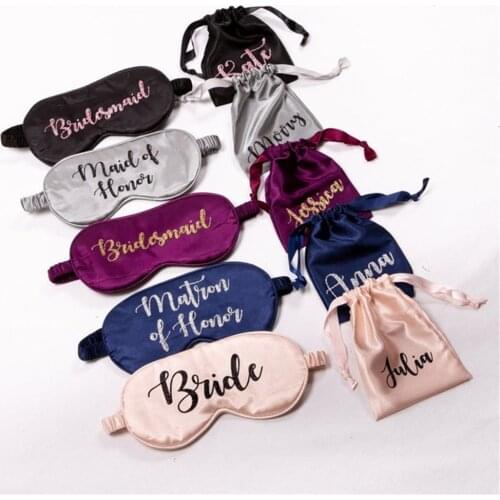 Maid of Honor Gift Custom Sleep Mask Custom Eye Mask with Bag Sleep Mask Satin Eye Masks Eye Mask Bachelorette Bridesmaid Gifts