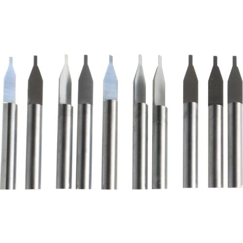 10pcs 3.175*0.8*3mm Half Straight Bits For PVC Material Engraving For Router Machine Bits A Series Size