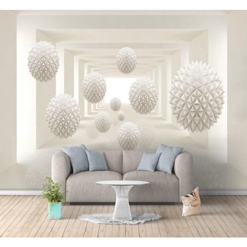 Custom 3D Photo Wallpaper Modern Simple Creative Designs Stereoscopic Space Round Ball Large Mural Wall Painting Art Wallpaper