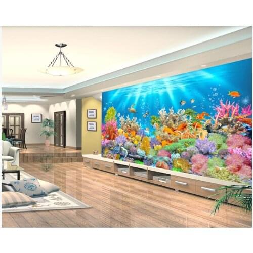Custom photo wallpaper 3d mural wallpaper for walls 3d HD dream underwater world mural for living room TV background wall decor