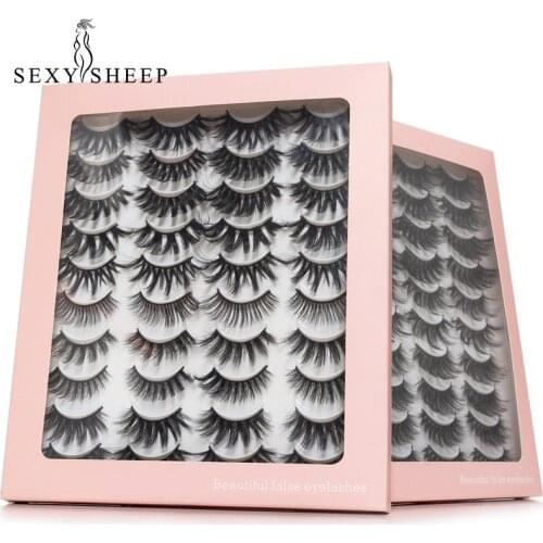5/8/20 Pairs 3D Mink Lashes Natural False Eyelashes Dramatic Volume Fake Lashes Makeup Eyelash Extension Silk Handmade Eyelashes