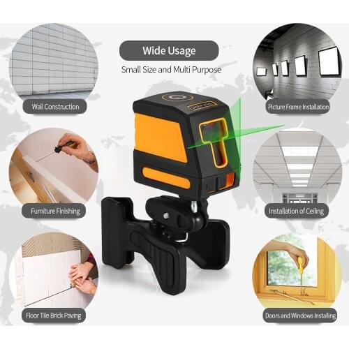 KKMOON Self-Leveling 2 Lines Green Laser Level 360 Cross Line Leveling Laser Level Kit with optional Tripod
