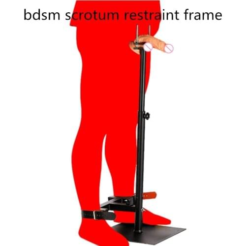 Sex Tools For Sale Metal+Leather Top Scrotum Frame Bdsm Scrotum Restraint Frameg Gay Fetish Ball Stretcher Adult Sex Toy For Men